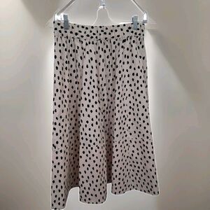 Kate Spade Sz8 Polkadot Blaire Smocked Waist A Line Cotton Skirt With Pockets